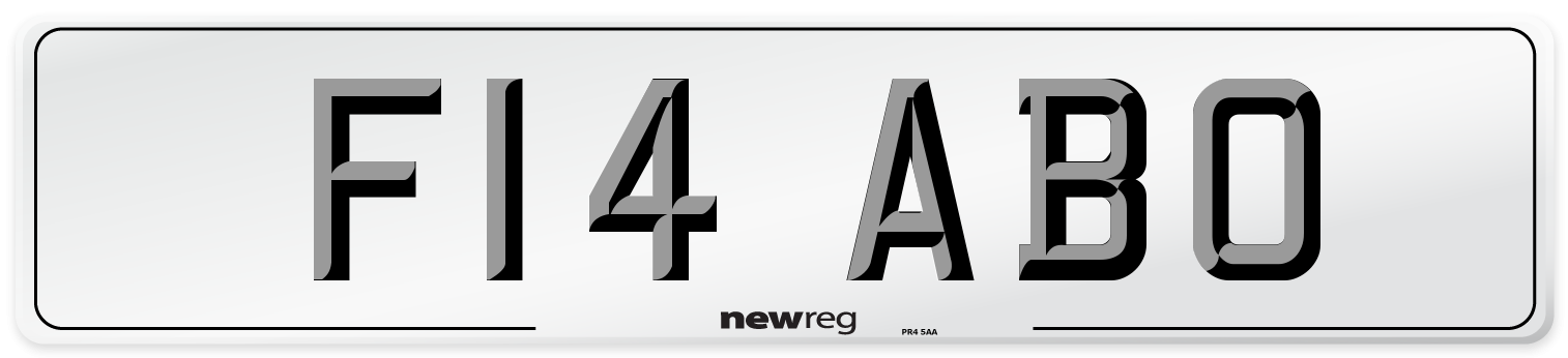 F14 ABO Number Plate from New Reg